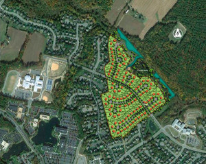 Winchester Homes' site plan for the development. (Courtesy of Winchester Homes)