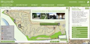 The new website shows various highlights throughout the cemetery. 