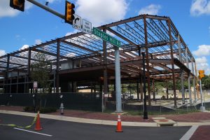 Work is underway on a 30,000-square-foot office building across from the restaurant space. 