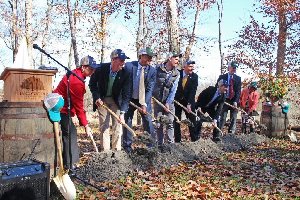 State and county officials break ground with Hardywood's co-founders in November 2015 in Goochland. (BizSense file photo)