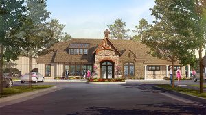 A rendering of Harpers Mill's clubhouse. 