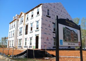 Main Street Homes' townhomes, called Winterfield Park, begin to take shape. (Jonathan Spiers)