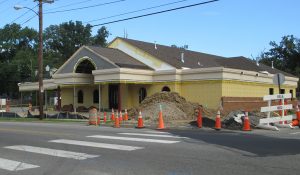 The new chapel under construction across from Scott's Funeral Home.