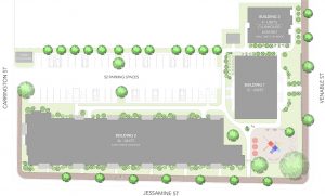 Site plan courtesy of Walter Parks Architects.