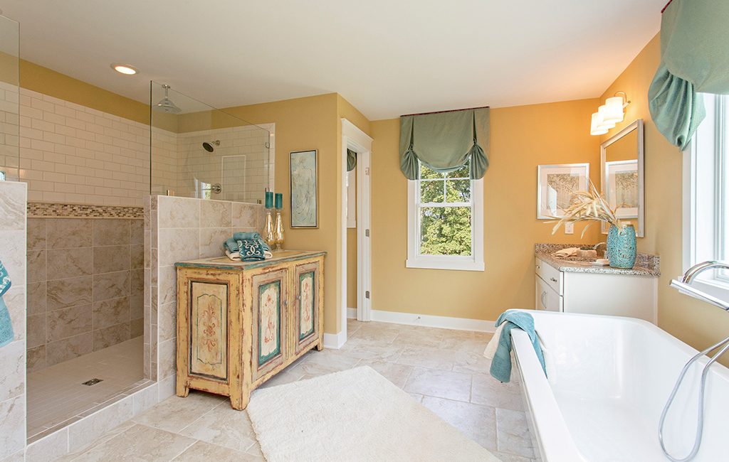 LifeStyle Home Builders' entry in Henrico's Holloway at Wyndham Forest won best bath and a silver award in the $650,000-$700,000 furnished category. (Courtesy LifeStyle Home Builders)