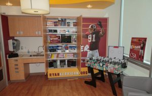 Kerrigan's Korner is stocked with electronics, toys and games to help pass the time of children and the families receiving long treatments for their illnesses. (Courtesy Ryan Kerrigan Foundation)