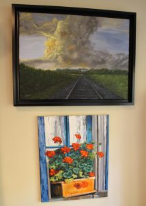 Some of short's paintings hung in his home. (Jonathan Spiers)