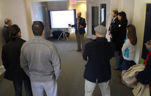 CPDC's Christopher Everett discusses the project during the tour. (Jonathan Spiers)