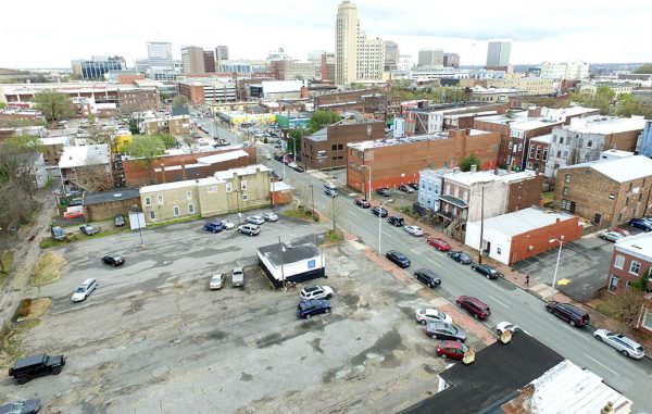 The Marshall Lofts are planned to rise in a parking lot at 2 W. Marshall St. (Kieran McQuilkin)