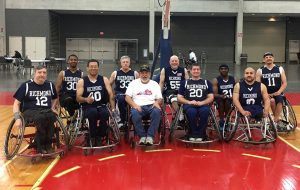 The Rim Riders play in Division 2 of the National Wheelchair Basketball Association. (Courtesy Sportable)