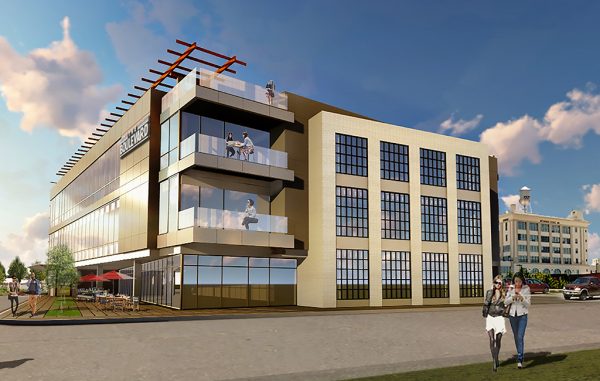 Rendering of the proposed 63,800-square-foot, three-story office building. (Cushman & Wakefield | Thalhimer)