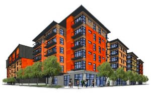 A rendering of Better Housing Coalition's hotel conversion project.