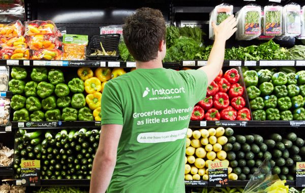 The service dispatches its "shoppers" to collect and deliver groceries. (Instacart)