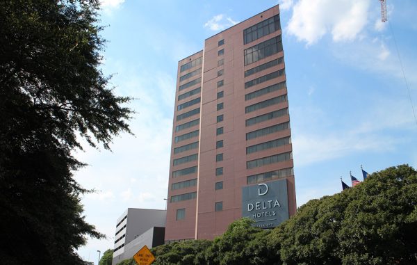 The former Crowne Plaza Richmond at 555 E. Canal St. was rebranded to Delta Hotels by Marriott. (Jonathan Spiers)