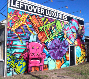 A Richmond muralist painted the side of the Leftover Luxuries building.