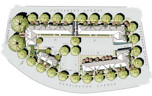 See Oliver Properties' site plan (PDF). 