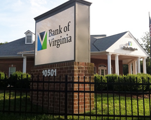 The Bank of Virginia branch at 10501 Patterson Avenue.