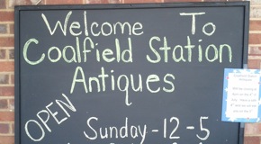 Coalfield Antiques sign