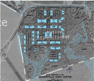 The zoning rendering for Meadowville Town Center