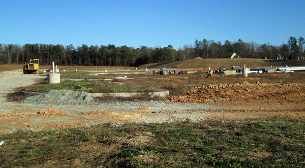 The lot at Walmart Way and Midlothian Turnpike where Stonehenge Village Center is planned. (Photo by Michael Schwartz)