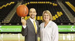 Tonya Mallory and Shaka Smart (Courtesy of Health Diagnostic Laboratories)