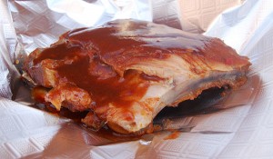 Pork ribs from the Estes BarB’Que food truck. (Photo by Lena Price)