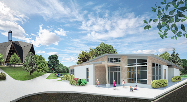 A rendering of the school's planned new academic building. (Courtesy of the Richmond Montessori School)