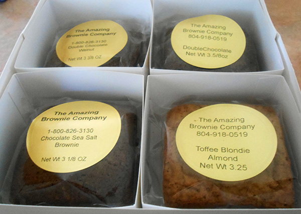 The Amazing Brownie Company offers a four-flavor sample box for $8. (Photos by Burl Rolett)