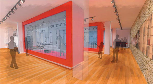 A rendering of the planned history gallery. (Courtesy of the Valentine Richmond History Center)