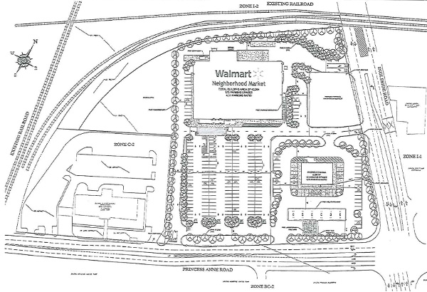 The site map for Blackwood Development's planned retail project. [Click to enlarge]