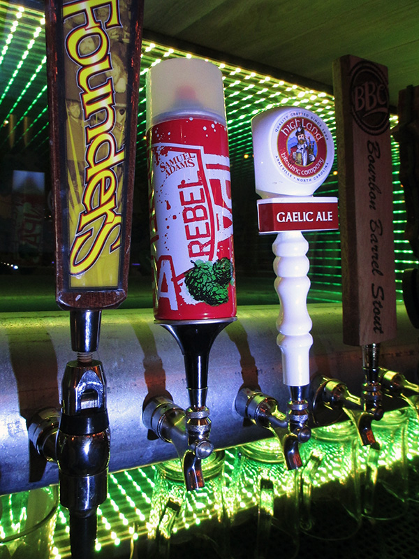 A spray can inspired Rebel IPA's tap handle. 