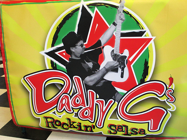 The Daddy G’s Rockin’ Salsa logo. (Photos by Burl Rolett)