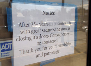 The sign announcing Butterfly's closing. 