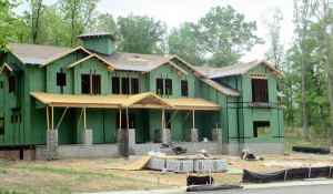 A home under construction at Hallsley. (Photo by Brandy Brubaker.) 