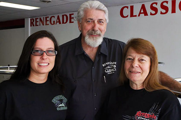 Jesse, Charles, and Vicki Olin are opening a motorcycle gear store on West Broad Street. Photos by Michael Thompson. 