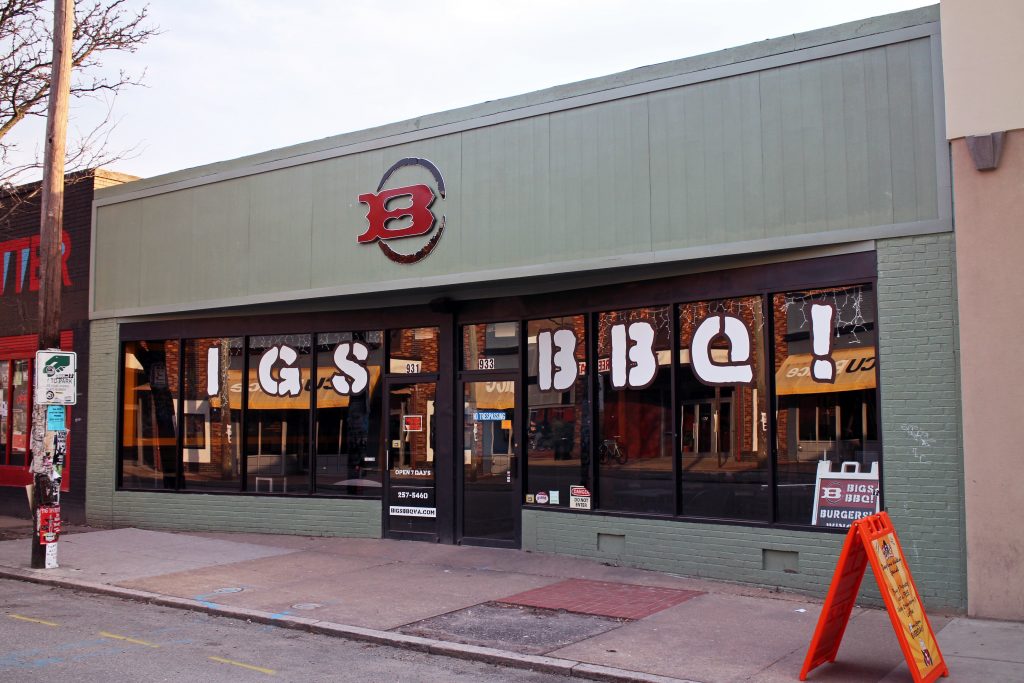 The former Bigs BBQ space on West Grace is set for a new restaurant tenant. Photos by Michael Thompson.