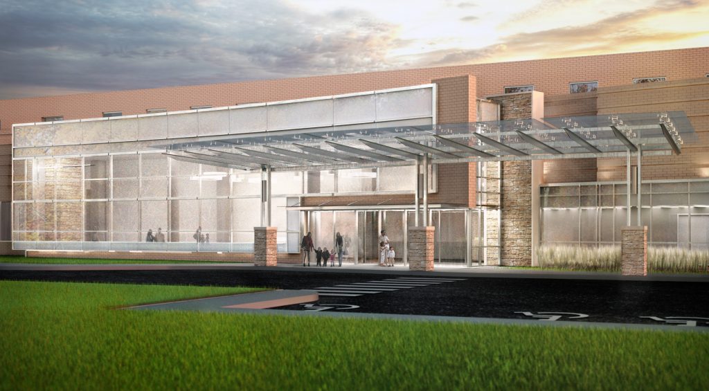 Upgrades to Henrico Doctors' Hospital includes a separate entrance for the women's center. Rendering courtesy of Tommy Ladd.