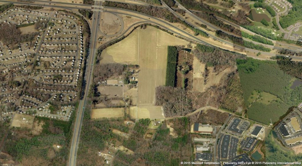 A nearly 100-acre plot of land on Scott Road is under new ownership. Image courtesy of Bing Maps.