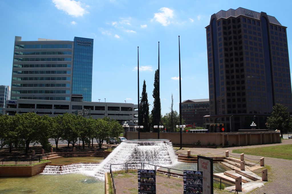 Kanawha Plaza sits between Seventh and Ninth and Canal and Byrd streets. Photos by Michael Thompson.