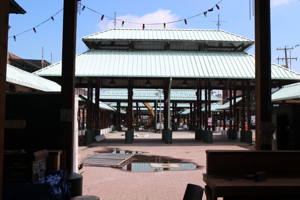 Work has started on the 17th Street Farmers' Market. Photos by Michael Thompson.