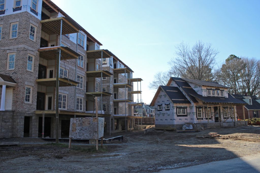 Construction is still ongoing at the Tiber condo project. Photos by Michael Schwartz.