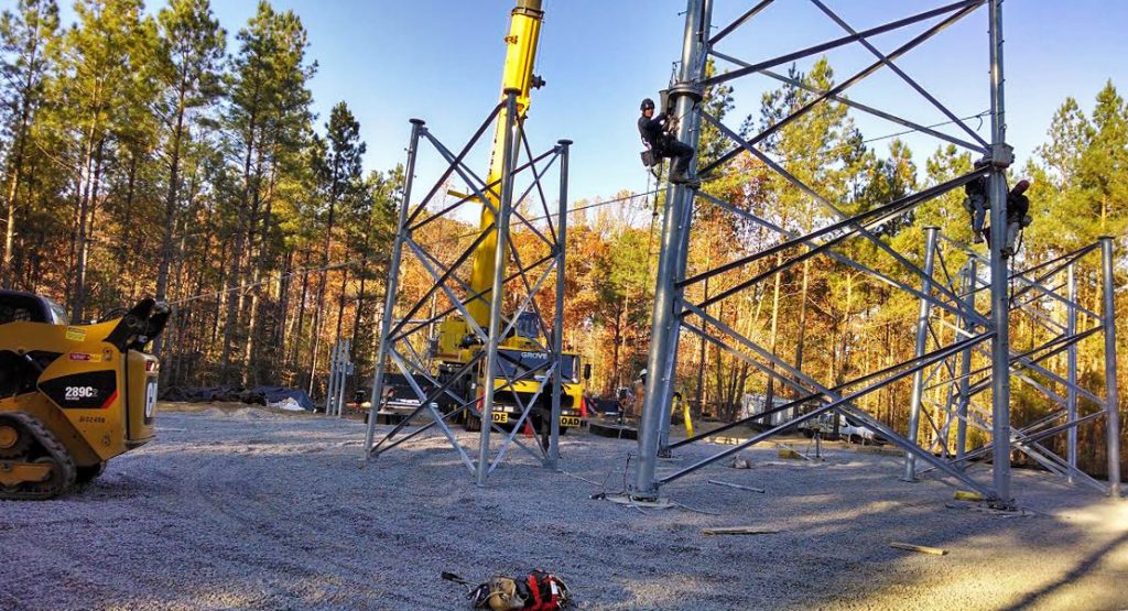 SJW crews work on a tower. Photo courtesy of SJW.