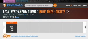 Fandango.com shows no other movie times at Westhampton after March 19. 