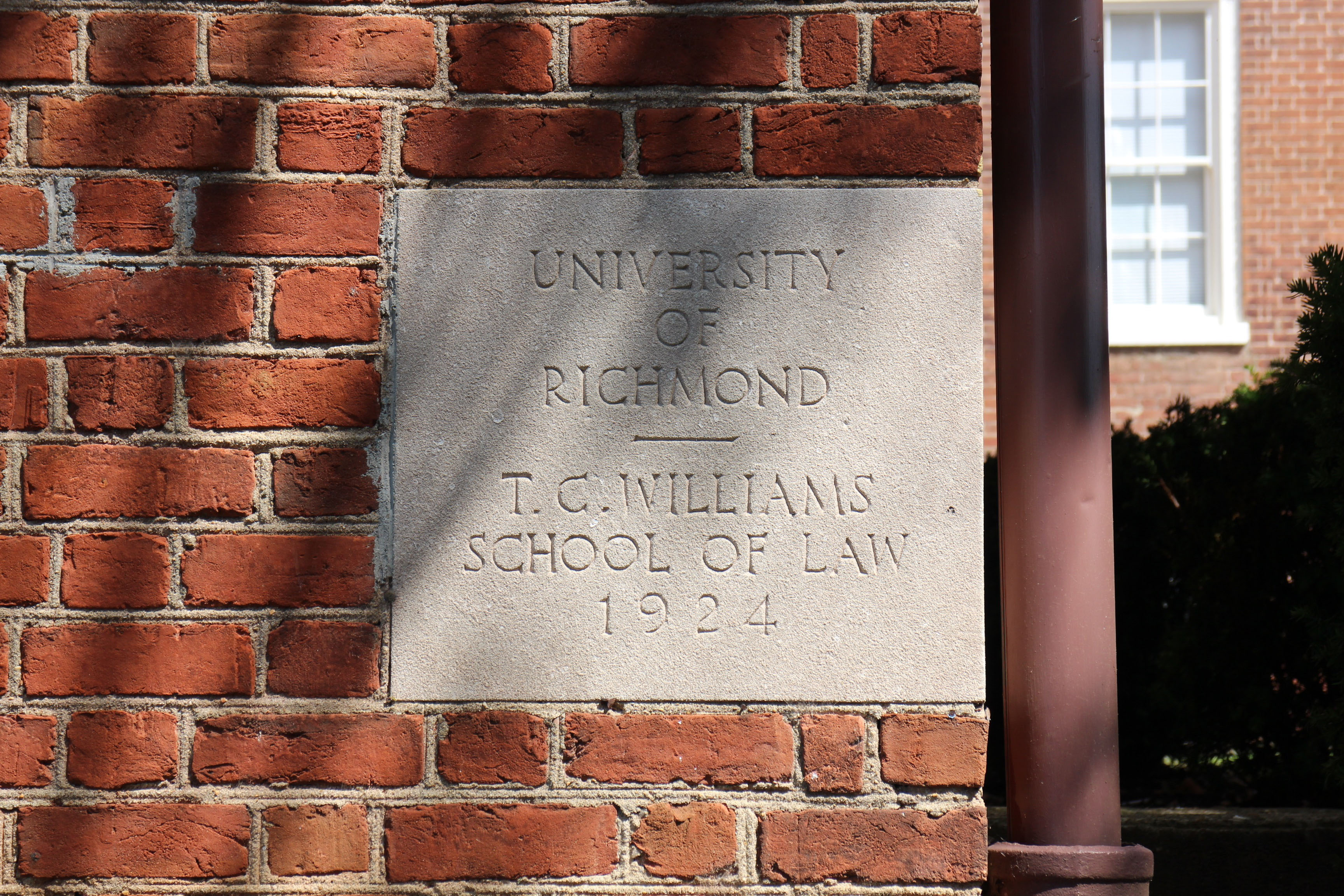 Plaque for T.C. Williams School of Law