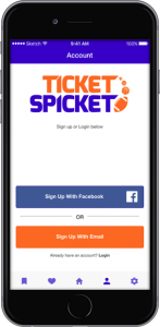 ticket spicket app on phone