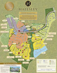 Hallsley has been selling directly to buyers for the 28 lots that make up its new section called The Woodlands, in light blue. (Courtesy East West Communities)