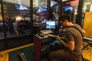 Troy Gatrell of local band Clair Morgan at work in The SoundView Project space. (Courtesy SoundView Project)