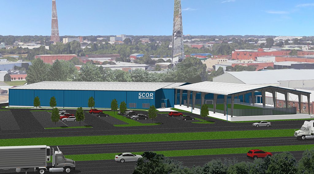 A rendering of the upcoming 50,000-square-foot steel building that will house two-and-a-half turf fields.