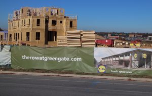 Construction is underway on townhomes at GreenGate. (Jonathan Spiers)