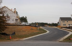 Construction is underway in the Meadowville Landing Villages section. (Jonathan Spiers)